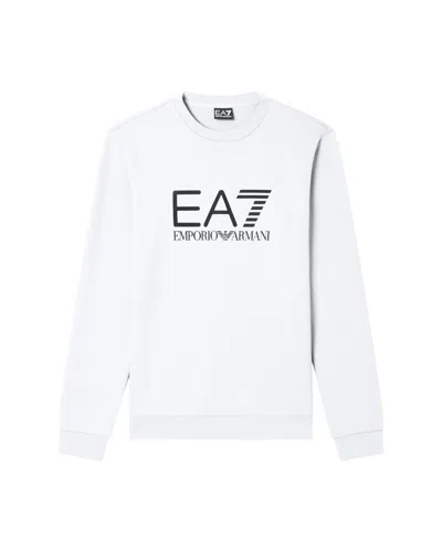 Ea7 Sweaters White In Bianco Chiari E Naturali