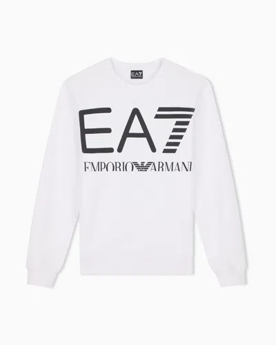Ea7 Sweatshirt Logo Series Regular Fit Cotton Jersey In White