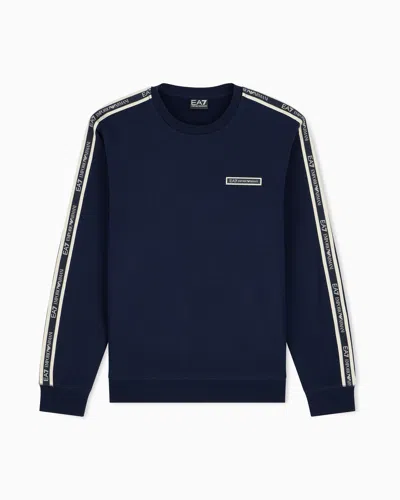 Ea7 Sweatshirt Logo Series Regular Fit Jersey In Navy Blue