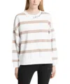 Ea7 White Striped Sweatshirt In White