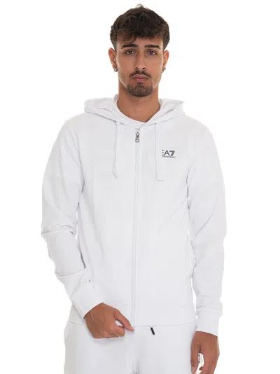 Ea7 Sweatshirt With Hood In White