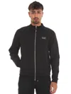 Ea7 Emporio Armani Full Zip Logo Sweatshirt Black In Black