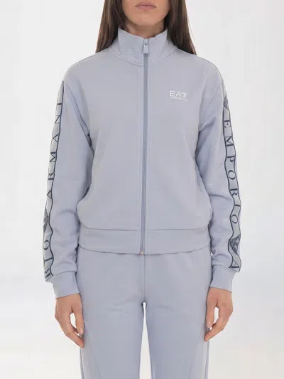 Ea7 Zip Sweatshirt In Blue