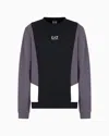 Ea7 Summer Block Cotton-blend Sweatshirt In Black