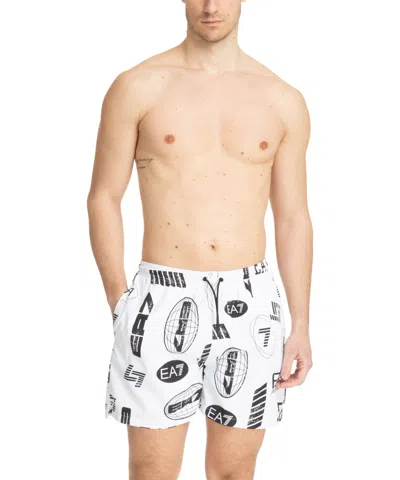 Ea7 Swim Shorts In White