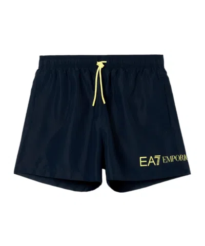 Ea7 Swim Trunks With Logo In Blue