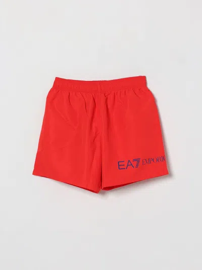 Ea7 Swimsuit Kids Color Red