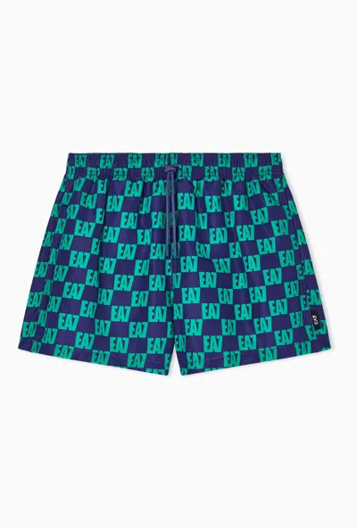 Ea7 Swimsuit With Multicolor Man Print In Other