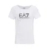 EA7 女士俏皮摩登刺绣字母透气短袖T恤,6920802978800026381