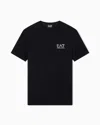 Ea7 T-shirt À Manches Courtes Gold Label En Mélange De Viscose In Black