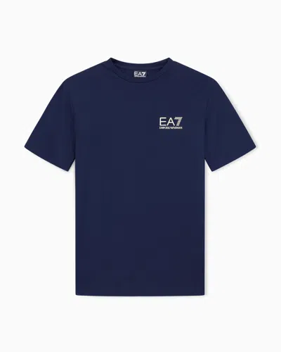 Ea7 T-shirt À Manches Courtes Gold Label En Mélange De Viscose