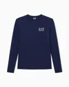 Ea7 T-shirt À Manches Longues Gold Label En Mélange De Viscose In Blue