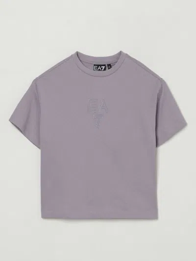 Ea7 Kids' T-shirt In Cotone Con Logo