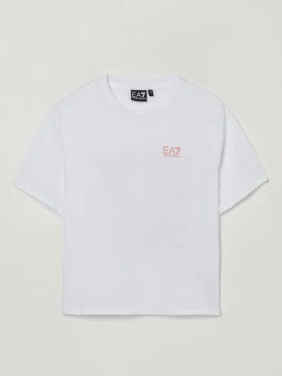 Ea7 Kids' T-shirt In Cotone Con Logo