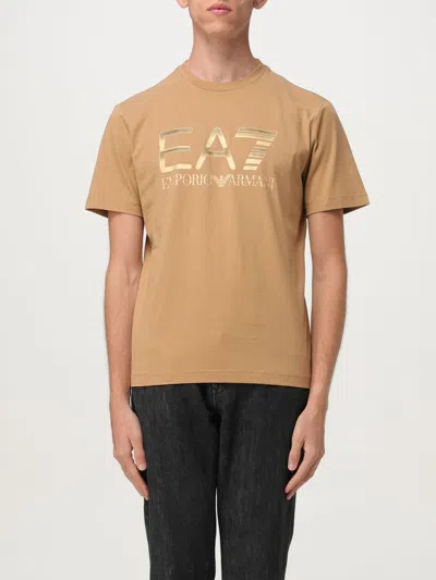 Ea7 T-shirt  Men Color Beige In Brown