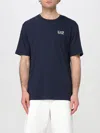 Ea7 Logo Series Cotton-jersey T-shirt In Blue