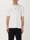 Ea7 Graphic Series Stretch Technical Fabric Crew-neck T-shirt In Natural