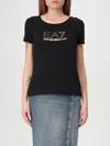 Ea7 Evolution Stretch Cotton And Modal Blend T-shirt With Oversized Logo In Black