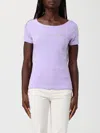 Ea7 Sequin-logo T-shirt In Purple