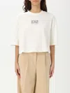 Ea7 Oversized Logo T-shirt In Natural