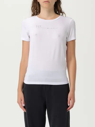 Ea7 T-shirt  In Cotone In White