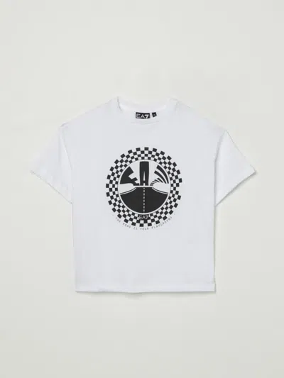 Ea7 Kids' T-shirt In Cotone Stampato