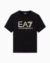 Ea7 Logo Series Cotton T-shirt With Oversized Logo In Black
