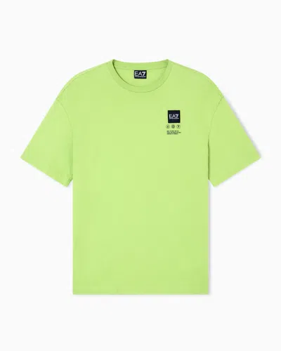 Ea7 T-shirt Logo Series En Jersey De Coton Avec Imprimé