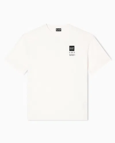 Ea7 T-shirt Logo Series En Jersey De Coton Avec Imprimé