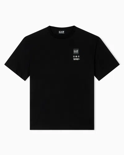 Ea7 T-shirt Logo Series En Jersey De Coton Avec Imprimé