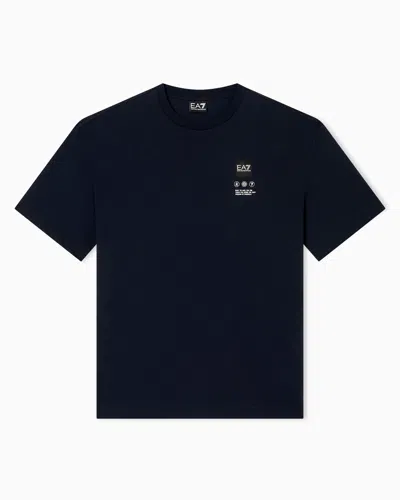 Ea7 T-shirt Logo Series En Jersey De Coton Avec Imprimé