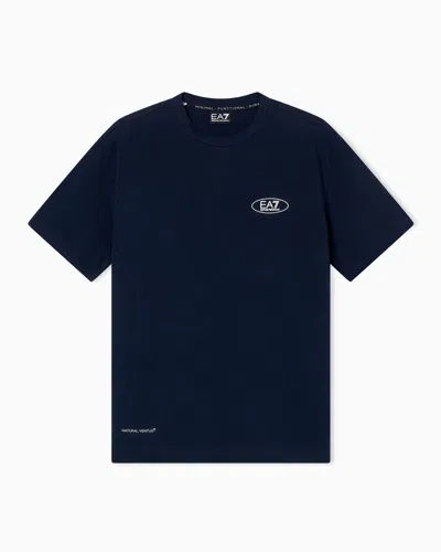 Ea7 T-shirt Ras-du-cou Armani Blue Sport En Tissu Technique Natural Ventus7