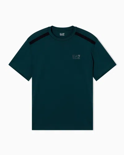 Ea7 T-shirt Ras-du-cou Dynamic Athlete En Tissu Technique Natural Ventus7 In Green