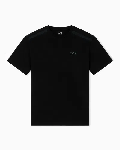 Ea7 T-shirt Ras-du-cou Dynamic Athlete En Tissu Technique Natural Ventus7 In Black