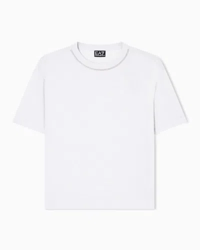 Ea7 T-shirt Ras-du-cou Precious En Mélange De Viscose