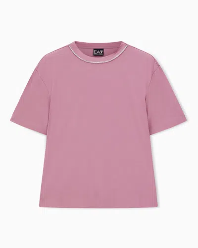 Ea7 T-shirt Ras-du-cou Precious En Mélange De Viscose