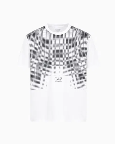 Ea7 T-shirt Sport Tennis And Padel Man  7m000172 Af13758 F0036 Fancy/w/b In Animal Print