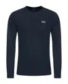 Ea7 T-shirt With Round Neck And Long Sleeves In Black