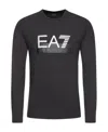Ea7 T-shirt With Round Neck And Long Sleeves In Black