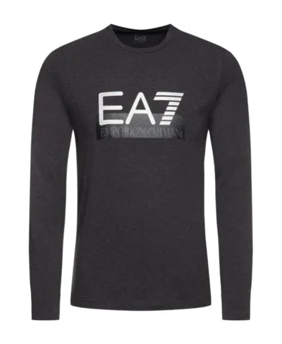 Ea7 T-shirt With Round Neck And Long Sleeves In Black