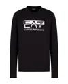 Ea7 T-shirt With Round Neck And Long Sleeves In Black