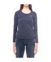 Ea7 T-shirt With Round Neck And Long Sleeves In Blue