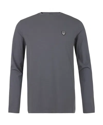 Ea7 T-shirt With Round Neck And Long Sleeves In Gray