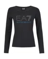 Ea7 T-shirt With Round Neck And Long Sleeves In Green