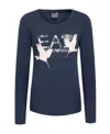 Ea7 T-shirt With Round Neck And Long Sleeves In Pink