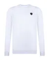 Ea7 T-shirt With Round Neck And Long Sleeves In White