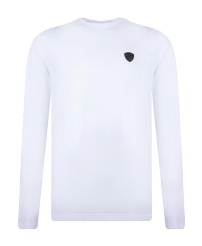 Ea7 T-shirt With Round Neck And Long Sleeves In White
