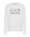 Ea7 T-shirt With Round Neck And Long Sleeves In White
