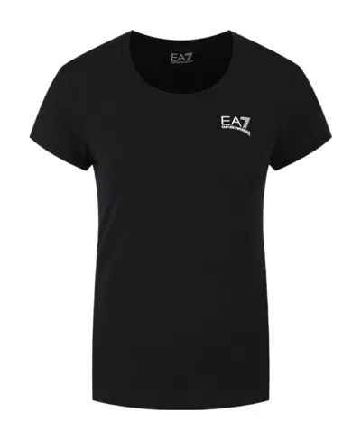 Ea7 T-shirt With Round Neck And Short Sleeves In Black