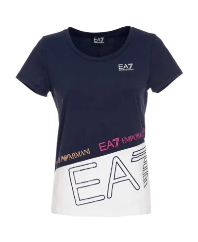 Ea7 T-shirt With Round Neck And Short Sleeves In Black